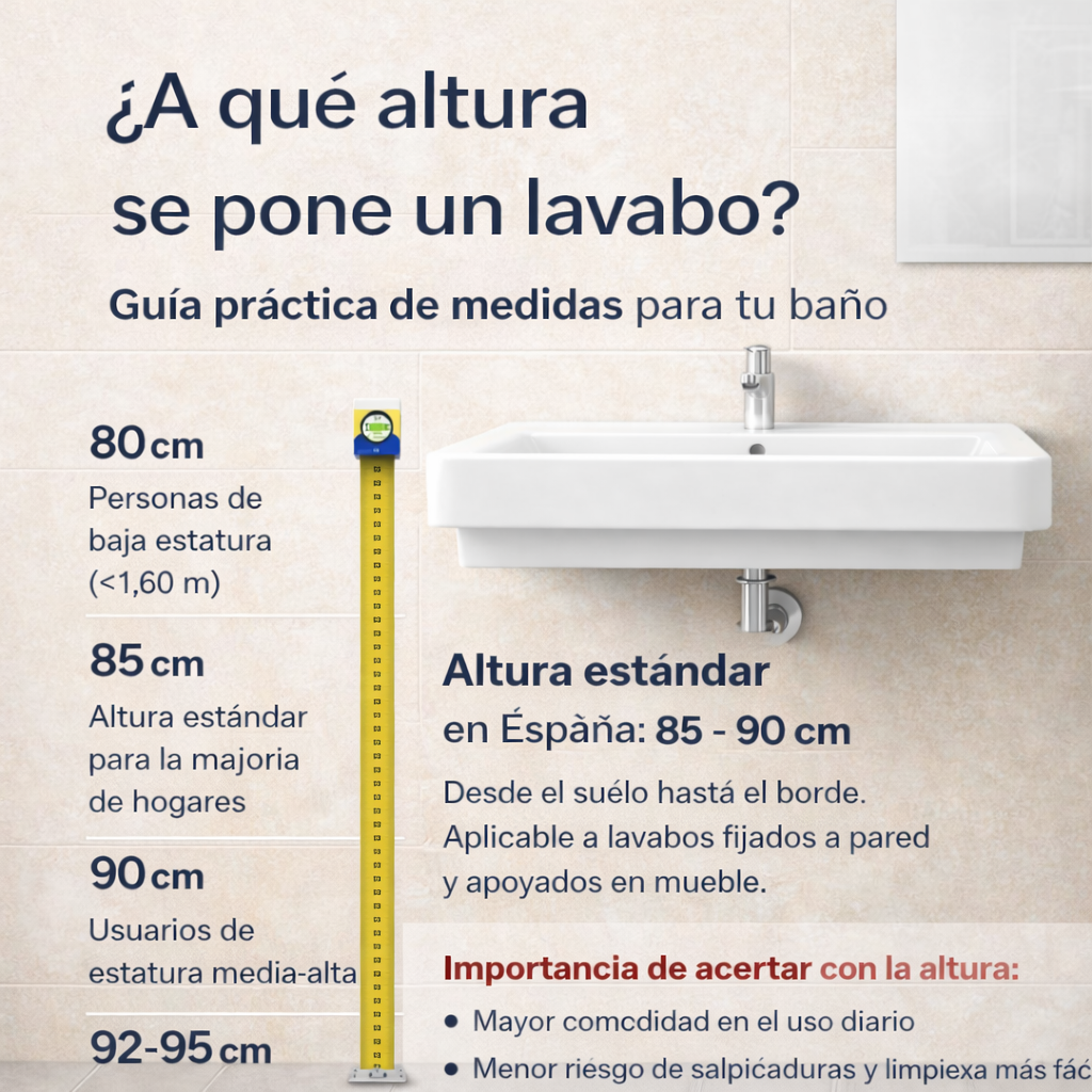 a que altura de pone un lavabo