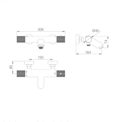 Croquis Grifo LINE Btd038-4Nq de Imex