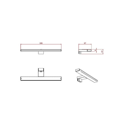 Croquis Aplique LED PANDORA 308