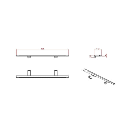 Croquis Aplique LED PANDORA 808