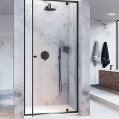 Mampara de Ducha PIVOT | 1 Fijo + 1 Abatible Pivotante | Guía Inferior | Estanqueidad Total | 200 cm - CuartoDeBaño.com