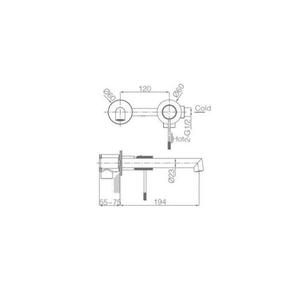 croquis Grifo LINE Gld038/Ng de Imex