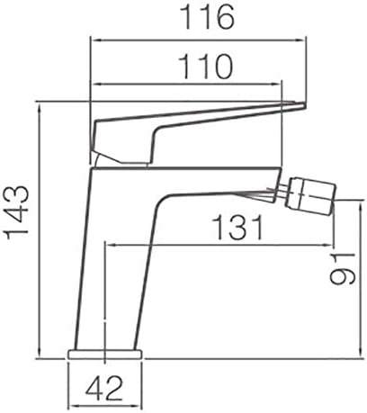 Croquis Grifo Bidé Monomando ART Blanco Mate