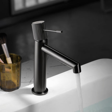 Grifo de Lavabo Negro Mate LINE Bdd038-1Ng Imex