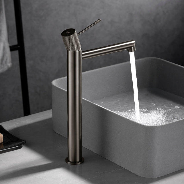 Grifo de Lavabo Alto Níquel Cepillado LINE Bdd038-3Nq