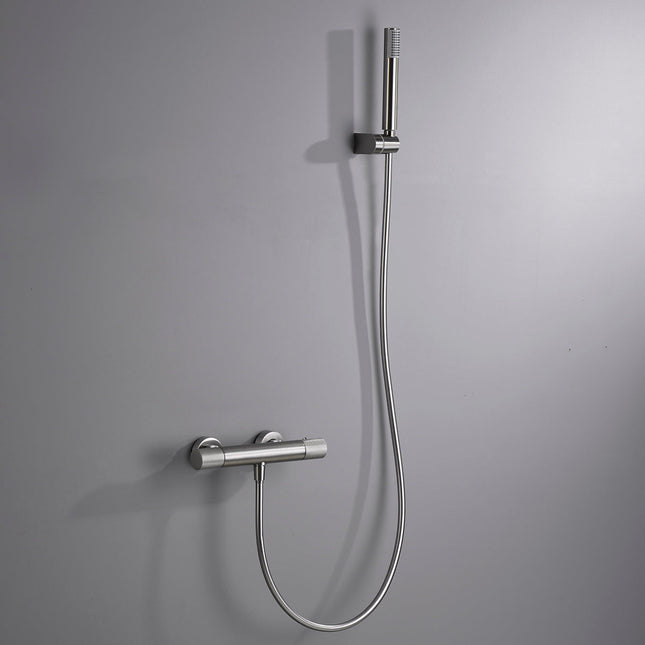 Grifo de Ducha Termostático Níquel Cepillado LINE Btd038-5Nq de Imex | Confort Seguro y Diseño Moderno - CuartoDeBaño.com