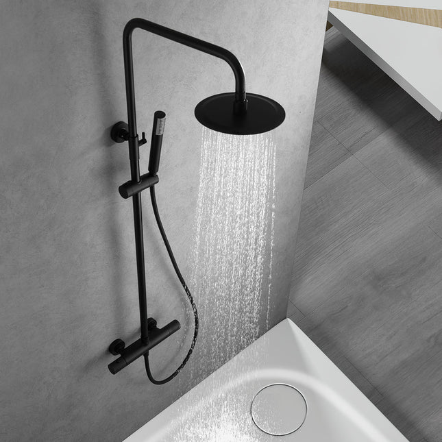 Conjunto de Ducha Termostático Negro Mate LINE Btd038/Ng Imex