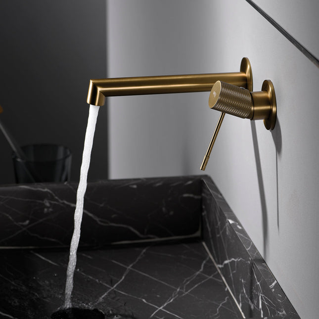 Grifo de Lavabo Empotrado Oro Cepillado LINE Gld038/Oc
