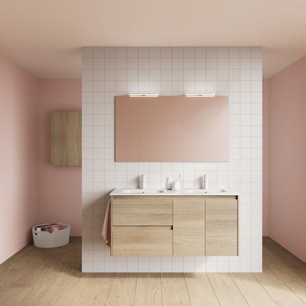 mueble de baño Alfa suspendido 120 cm roble nordico