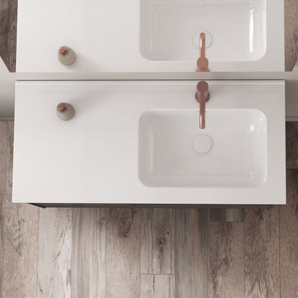 detalle lavabo mueble de baño Alfa suspendido 120 cm 