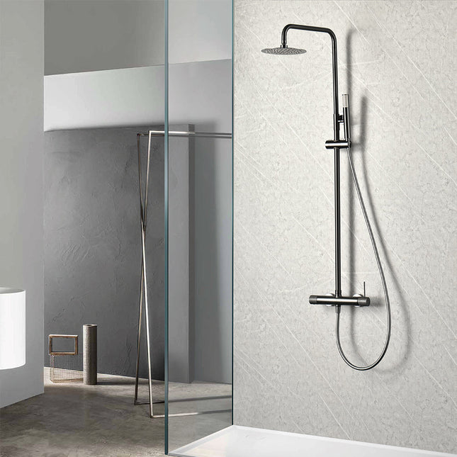 Columna de Ducha Monomando Black Gun Metal LINE Bdd038/Bgm de Imex