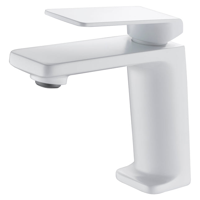 Grifo De Lavabo Blanco Mate FIJI | Monomando | Acabado Antimanchas | IMEX - CuartoDeBaño.com