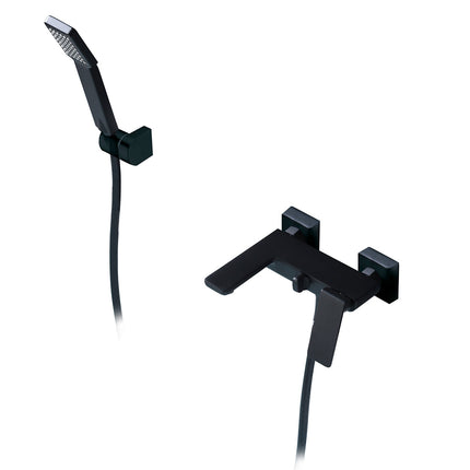 Grifo Baño/Ducha Negro Mate FIYI | Set Completo con Flexo 180cm | Acabado Antihuellas | IMEX - CuartoDeBaño.com