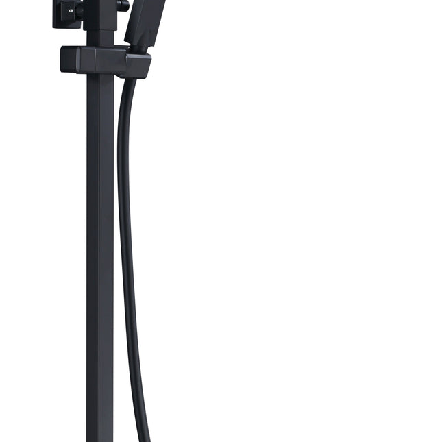 Conjunto De Ducha Negro Mate FIJI | Barra Telescópica Ajustable | Rociador Antical 20x20 | Kit Completo | IMEX - CuartoDeBaño.com