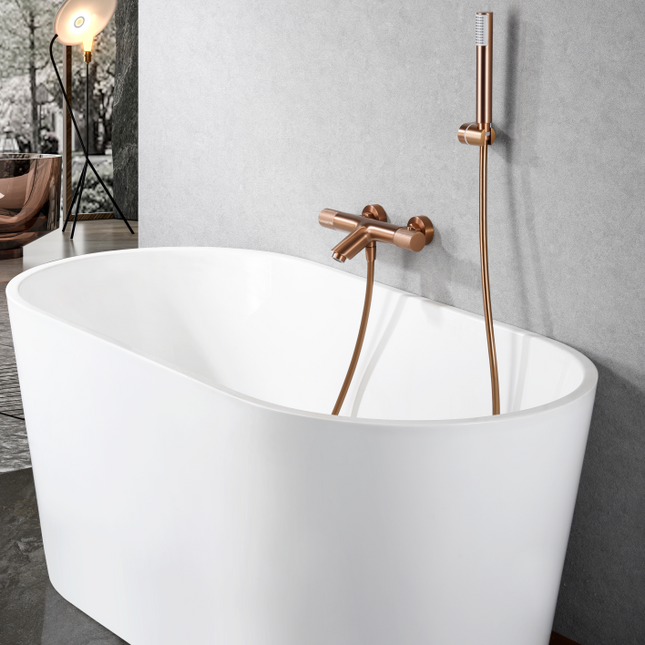 Grifo Baño Ducha Termostático Oro Rosa Cepillado LINE Btd038-4Orc de Imex