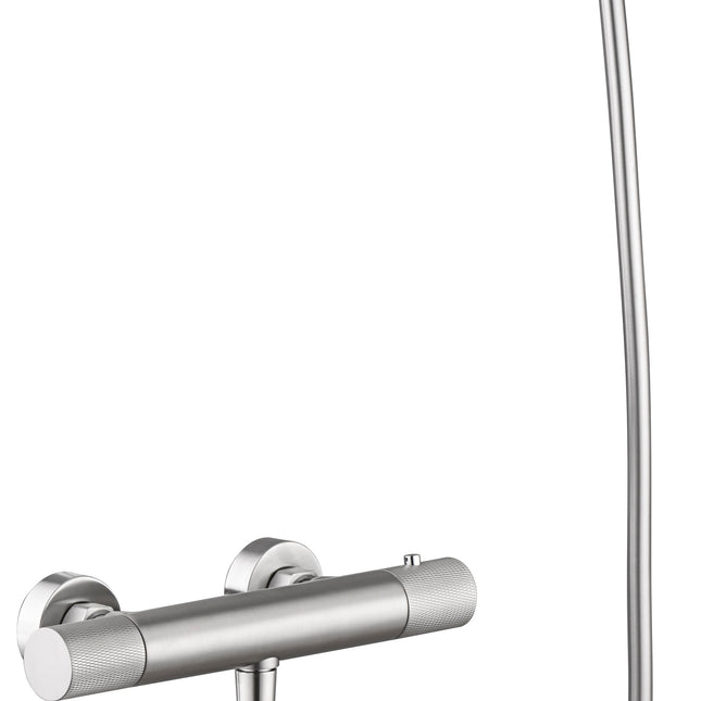 Grifo de Ducha Termostático Níquel Cepillado LINE Btd038-5Nq de Imex | Confort Seguro y Diseño Moderno - CuartoDeBaño.com