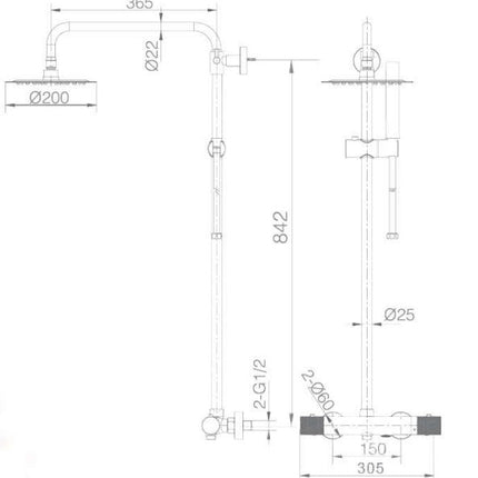Columna de Ducha Termostática LINE Bdd038 de Imex — Control Térmico y Durabilidad