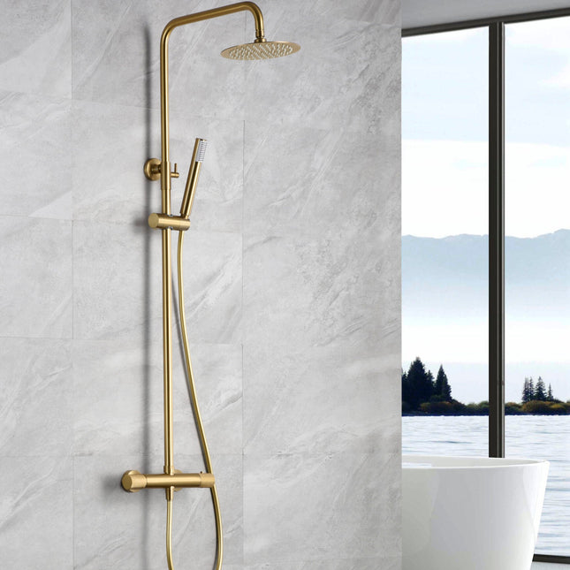 Conjunto de Ducha Termostático Oro Cepillado Imex Btd038/Oc Line