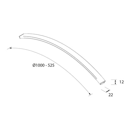 croquis Aplique LED Circular CIRCUS de 100 cm