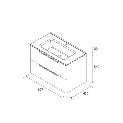 Croquis Mueble de Baño LENI 100 cm