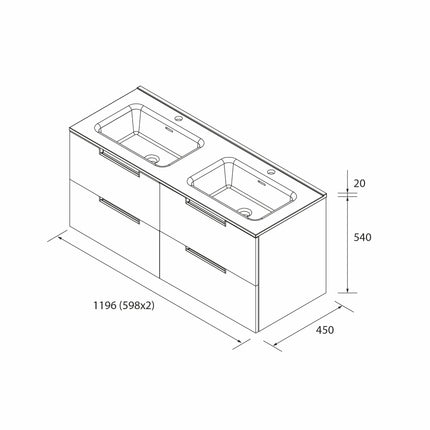 Croquis Mueble de Baño LENI 120 cm
