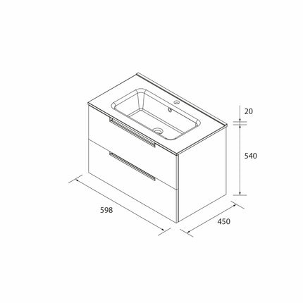 Croquis Mueble de Baño LENI 60 cm