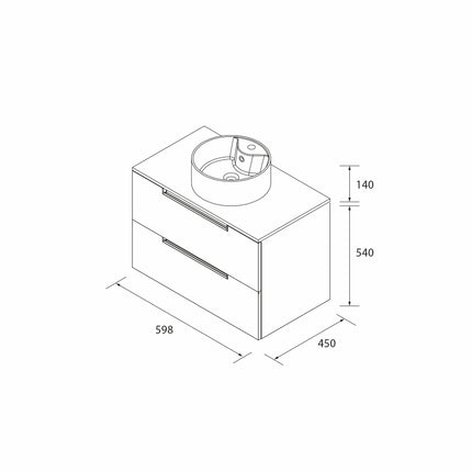 Mueble de Baño LENI con Lavabo Sobre Encimera. 4 acabados de 60 a 140 cm - CuartoDeBaño.com