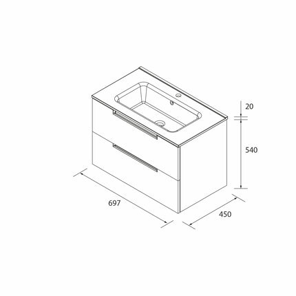 Croquis Mueble de Baño LENI 70 cm