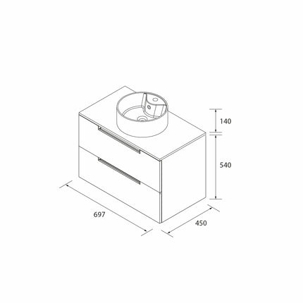 Mueble de Baño LENI con Lavabo Sobre Encimera. 4 acabados de 60 a 140 cm - CuartoDeBaño.com