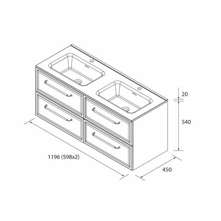 Croquis Mueble de baño RUNA 120 cm