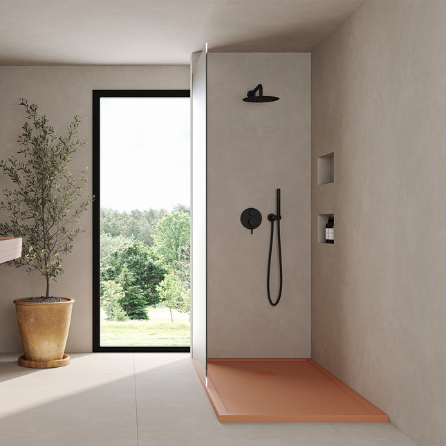 Plato Ducha Extraplano a Medida NATURAL en Solid Stone con marco