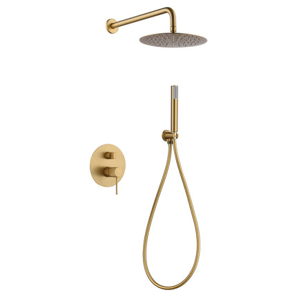 Conjunto de Ducha Empotrado Monomando Oro Cepillado LINE Gpd038/Oc de Imex