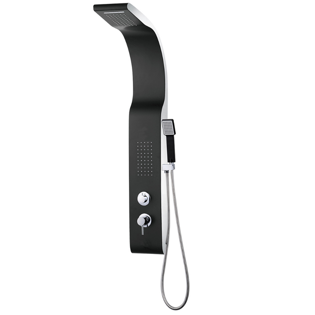 Columna de Ducha Hidromasaje Monomando HELEN negro blanco
