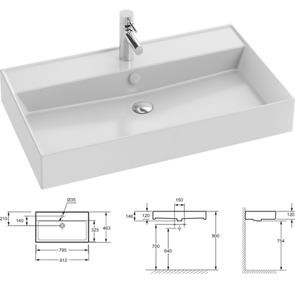 Lavabo Vivianne 80cm