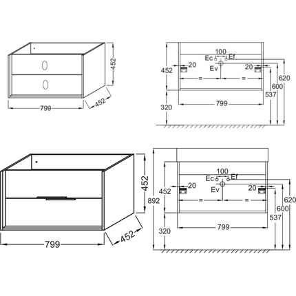 Medidas mueble vivianne 80 cm