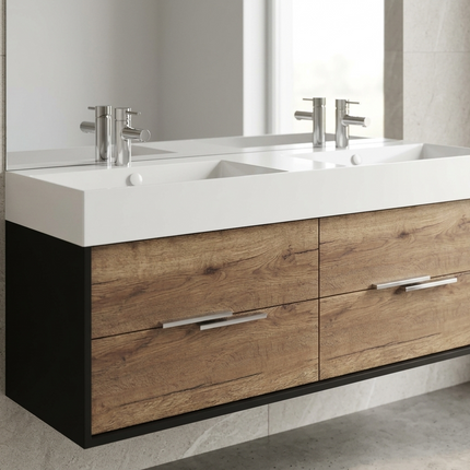 Mueble de Baño VIVIENNE Roble tabac 140 cm