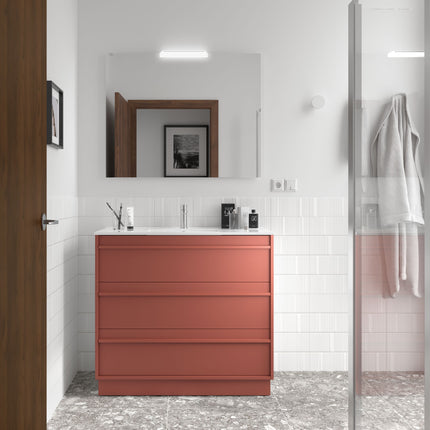 mueble attila 3 cajones rojo