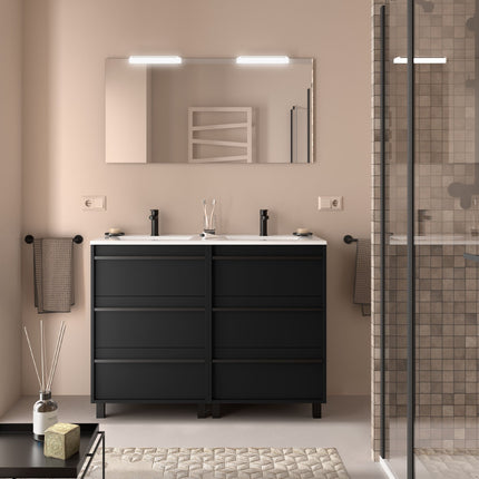 mueble attila 6 cajones negro