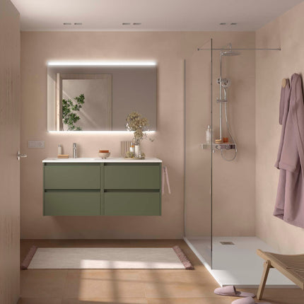 NOJA 120 cm 4 Cajones Lavabo Desplazado Izquierda verde