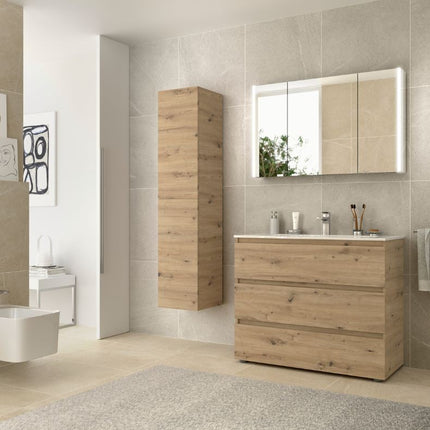 Mueble de baño SPIRIT de Salgar. 3 Cajones Metálicos, de 60 a 100 cm - CuartoDeBaño.com