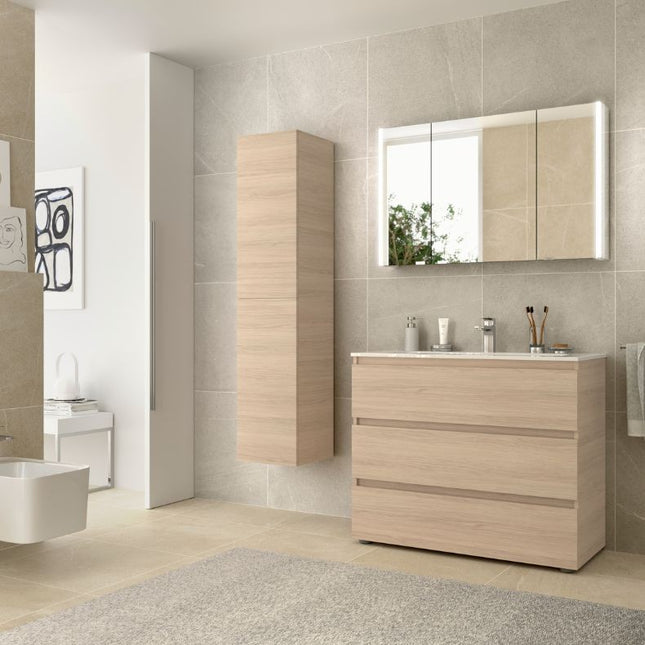 Mueble de baño SPIRIT de Salgar. 3 Cajones Metálicos, de 60 a 100 cm - CuartoDeBaño.com