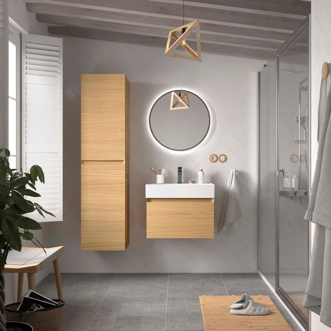 Mueble de baño MARA 1 cajon roble 600