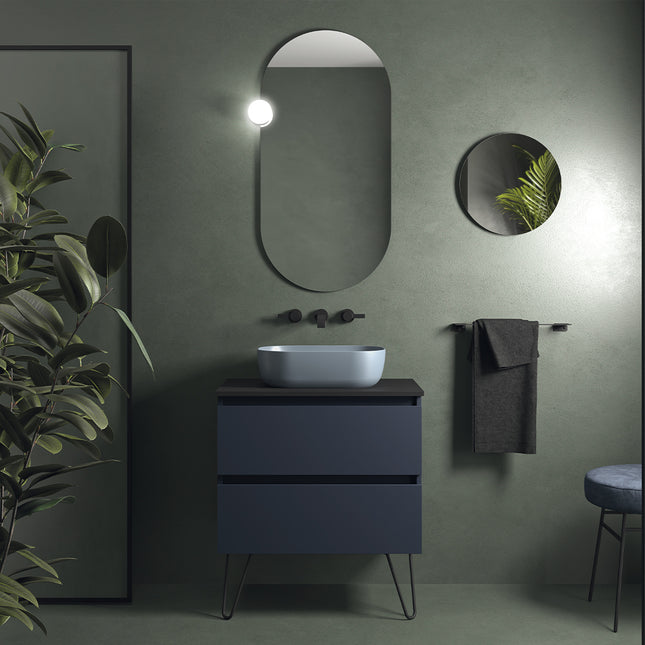 Conjunto Mueble de Baño SPIRIT 70cm. 2 Cajones Azul Noche - CuartoDeBaño.com