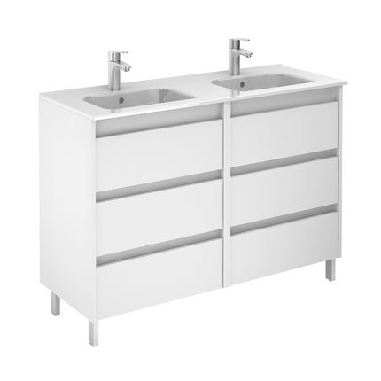 Conjunto mueble de baño SANSA 6 cajones blanco brillo