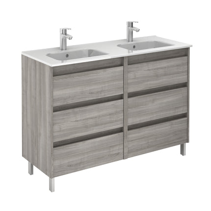 Conjunto mueble de baño SANSA 6 cajones gris arenado