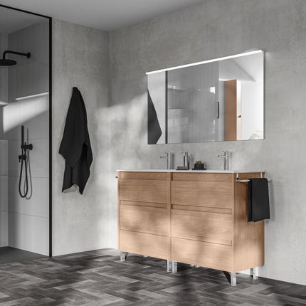 Conjunto mueble de baño SANSA de Royo 6 cajones nogal arenado