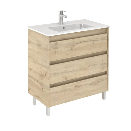 Conjunto mueble de baño SANSA 3 cajones roble colonial