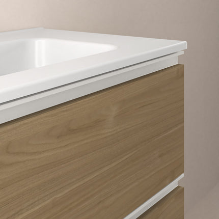 Mueble de baño Satori 3 cajones Nogal con tirador blanco