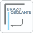 puerta de mampara brazo oscilante