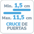 cruce de puertas de 1.5 a 11.5 cm